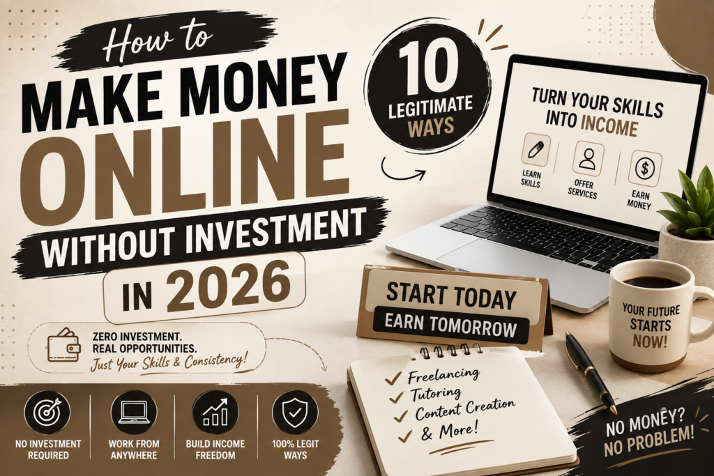 how to make money online without investment in 2026.