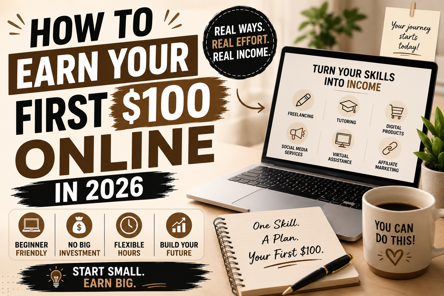 How to Earn Your First $100 Online in 2026